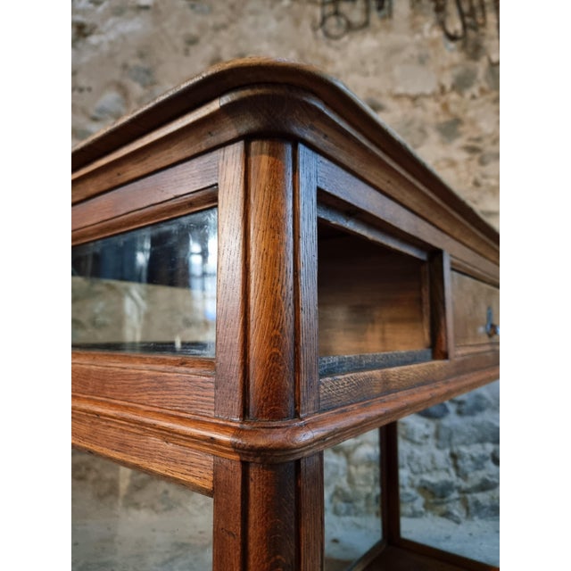 Antique French Oak Display Cabinet / Shop Counter with Glass Panels, 19th Century For Sale - Image 17 of 18