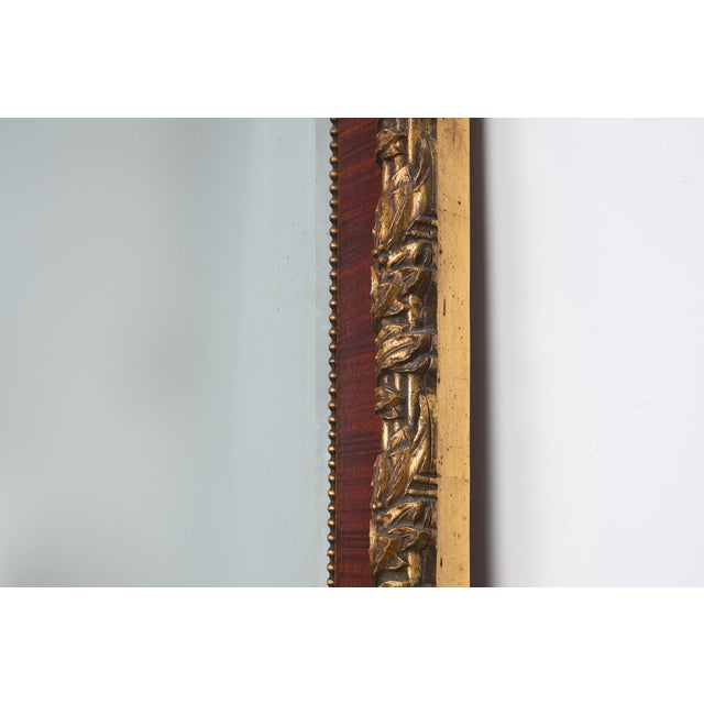 Wood French Classical Mirror with Gilded Details, 1900s For Sale - Image 7 of 11