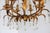 Italian Hollywood Regency Gold Leaf Tôle Chandelier with Crystals, 1950s For Sale - Image 4 of 11