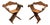 Pair of Italian Mid Century Savonarola Lion Head Wood Folding Chairs For Sale