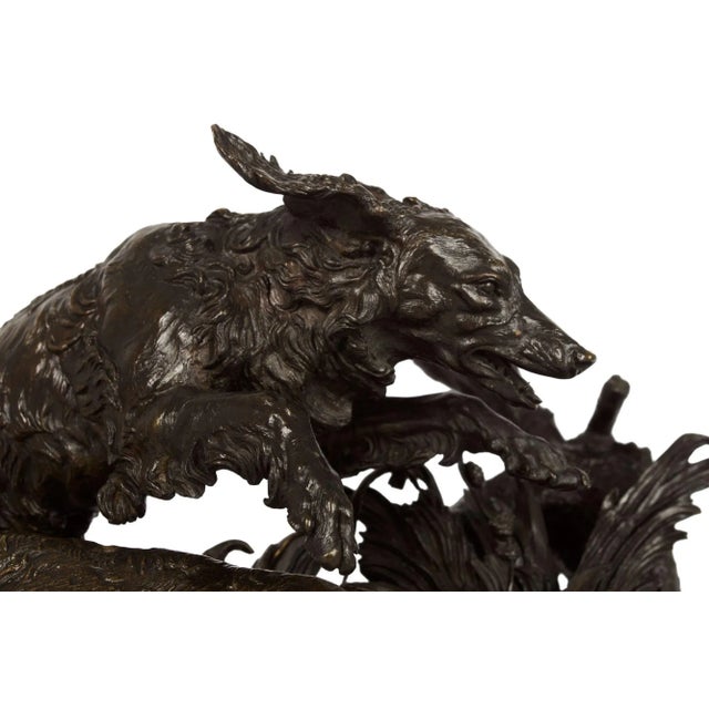 Metal Authentic Atelier Cast Antique Bronze Sculpture of Duck Hunt by Pierre Jules Mene For Sale - Image 7 of 12