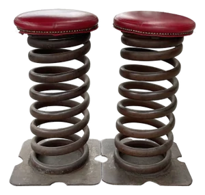 Pair of Industrial Springs Stools