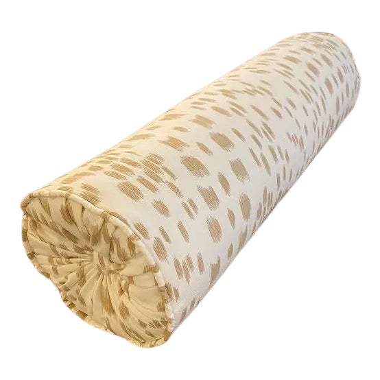 Le Touches Neutral Print Custom Bolster Pillow For Sale