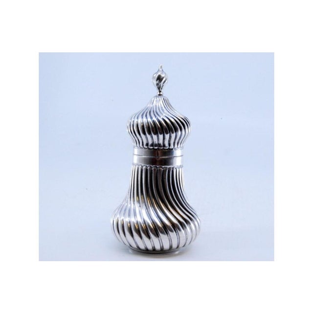 Silver Lighter with Knob Top and Removable Lid, in Very Good conditions. Designed 1920 to 1949 This piece has an...