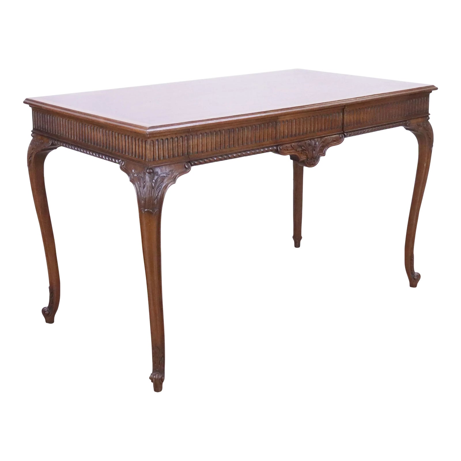 Early 20th Century George III Style Banded Mahogany Two-Drawer Console ...