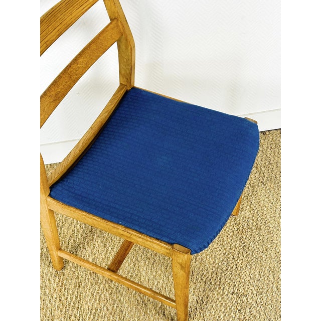 Blue Vintage Scandinavian Oak Chairs, 1960, Set of 6 For Sale - Image 8 of 15