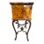Mid 20th Century Vintage Tessellated Burl Wood Table on Wrought Iron Base For Sale - Image 5 of 8