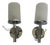 Two Henry Wall Mounted Single Arm Sconces With Etched Glass Shade For Sale