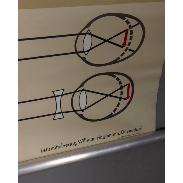 Vintage School Poster the Eye and Its Functions from Lehrmittelverlag Wilhelm Hagemann, 1970s For Sale - Image 4 of 15