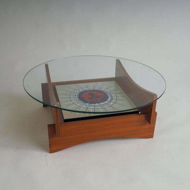 Mid-Century Modern Round Coffee Table with Ceramic Tiles, 1970s For Sale - Image 12 of 16