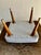 Mid-Century Modern Tapered Walnut and Brass Footstool Ottoman in Textured Gray Tweed For Sale - Image 11 of 14