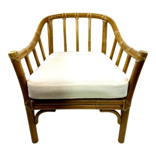Vintage Mid Century McGuire Rattan Side Chair For Sale