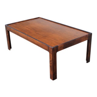 Vintage Danish Modern Rectangular Rosewood Coffee Table For Sale