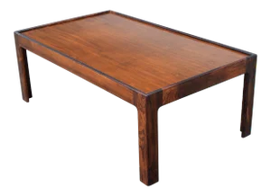 Vintage Danish Modern Rectangular Rosewood Coffee Table