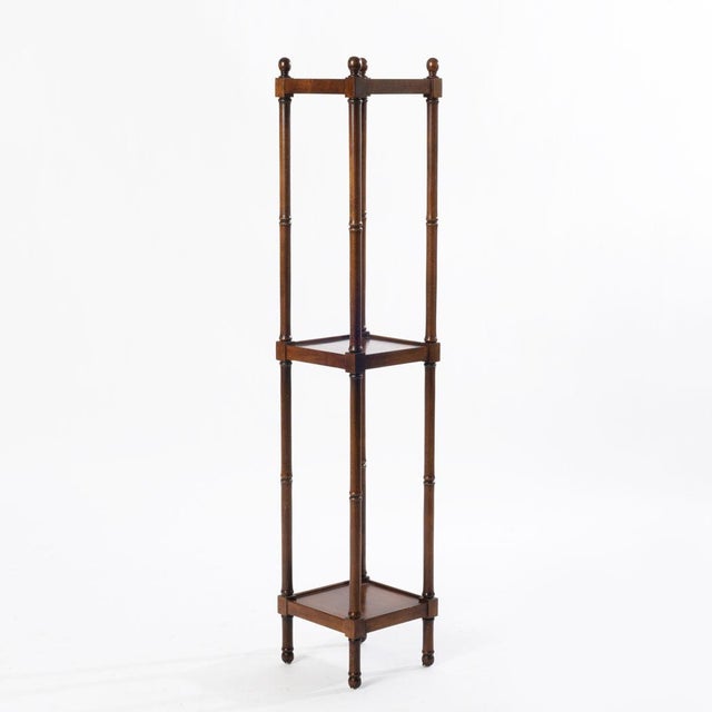 Mid 20th Century Vintage Brandt Cherry Faux Bamboo 3 Tier Etargere For Sale - Image 5 of 12