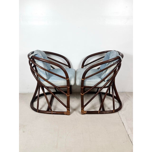 Vintage Round Bent Rattan Chairs- A Pair For Sale - Image 10 of 12