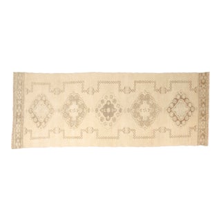 1960s Neutral Geometric Anatolian Runner For Sale