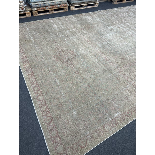1940s Persian Vintage Hand-Knotted Rustic Tabriz Area Rug For Sale - Image 5 of 9