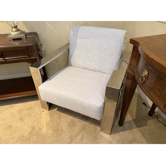 Pair of Matching Berhardt Furniture Milo Baughman Rl Style Cantilever Chome Lounge Chairs For Sale - Image 9 of 9