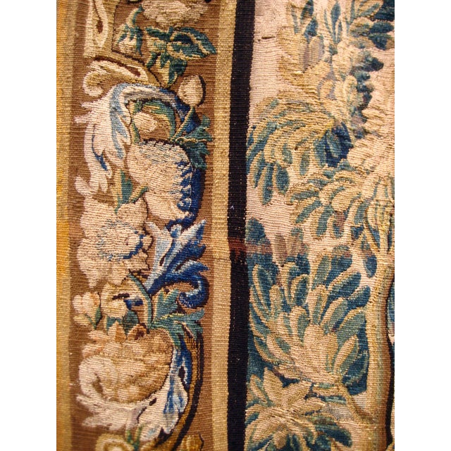 18th Century French Aubusson Verdure Tapestry a Fortress and Two Birds For Sale - Image 9 of 12