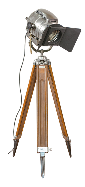 Hollywood Keg Light Floor Lamp with Fresnel Lens from Bardwell McAlister, 1950s