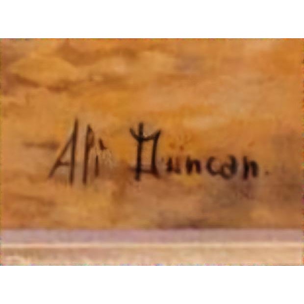 Signed Orientalist Oil Painting – Arabian Horsemen in the Desert Landscape, Mid-20th Century. For Sale - Image 10 of 10