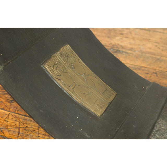 Asian Egyptian Inspired Barge Style Bronze Coffee Table Base with Amun-Re Motif For Sale - Image 3 of 11