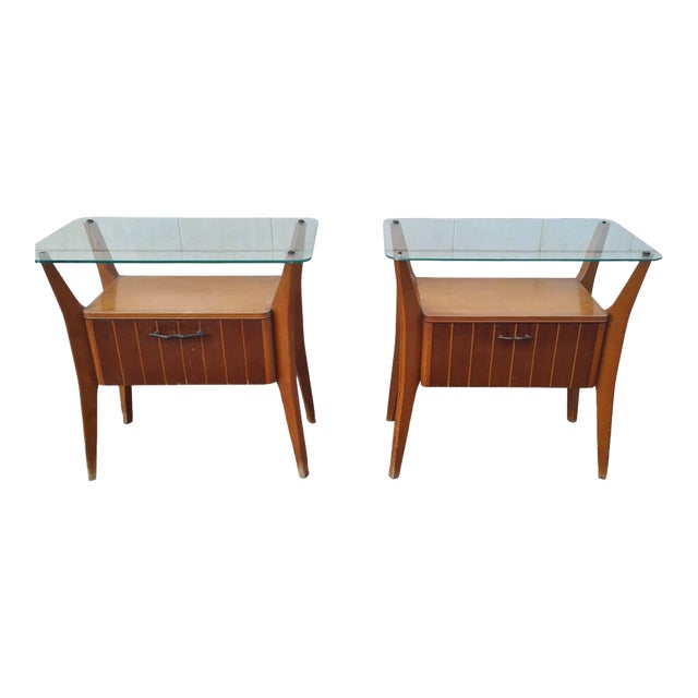 1940s Pair of Gio Ponti Nightstands For Sale