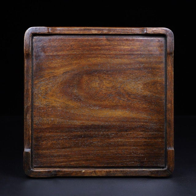 Wood Square Wooden Tray With Mother-of-Pearl Bird and Rose Inlay For Sale - Image 7 of 10