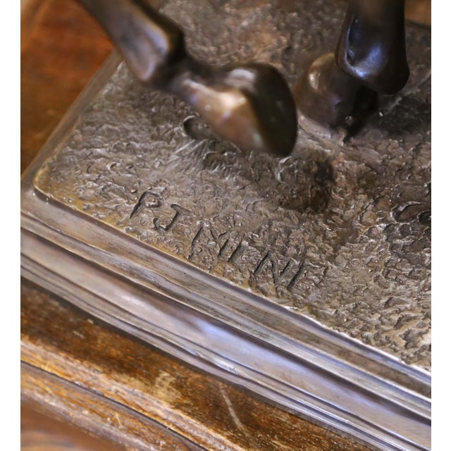 19th Century French Spelter Sculpture of Jockey on Horseback Signed p.j. Mène For Sale - Image 4 of 12