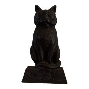 1930s Cast Iron Hubley Large Cat Kitty Doorstop Rustic Farmhouse