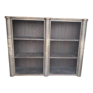 77x59 Vintage 1980"s Worn Bookcase For Sale