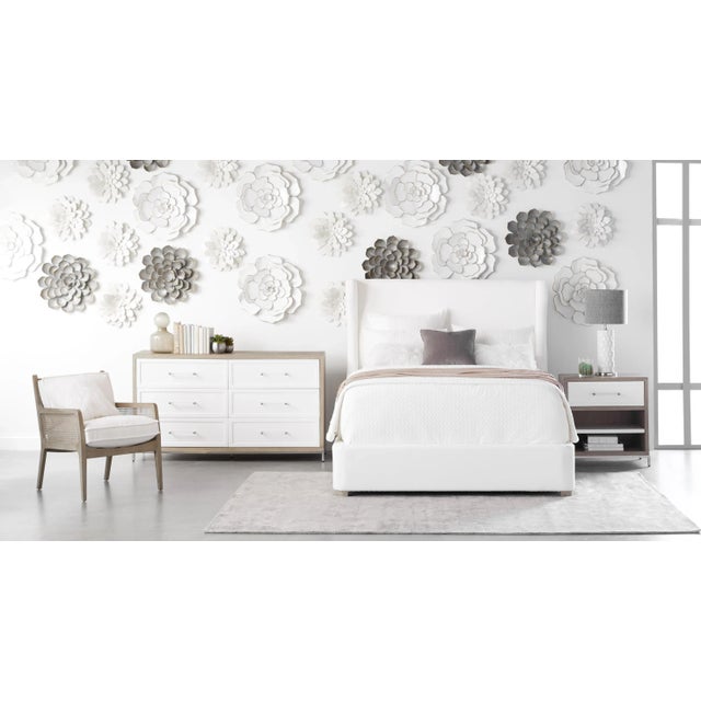 Contemporary Balboa White Upholstered Bed, California King For Sale - Image 3 of 12