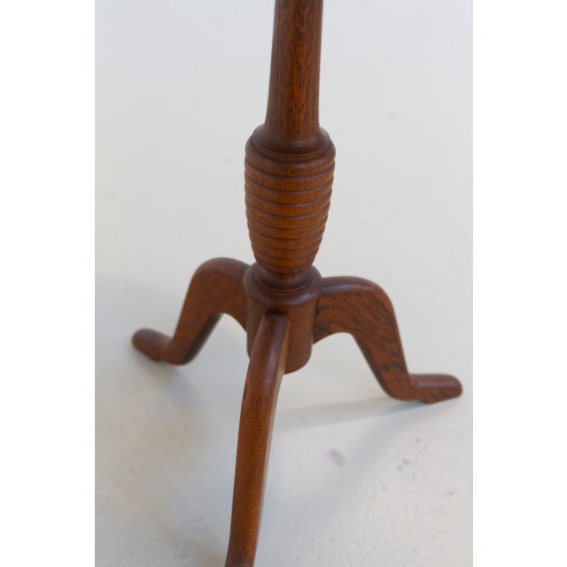 Wood Danish Round Tripod Side Table in Stained Oak by Anton Kildeberg, 1960s For Sale - Image 7 of 18