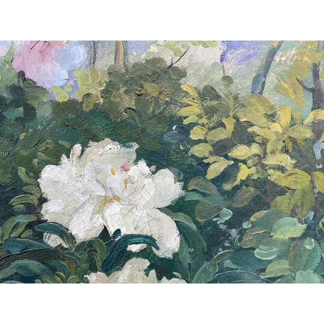 Alexandre Guelle, Flower Garden, 1911, Oil Painting on Canvas, Framed For Sale - Image 16 of 18