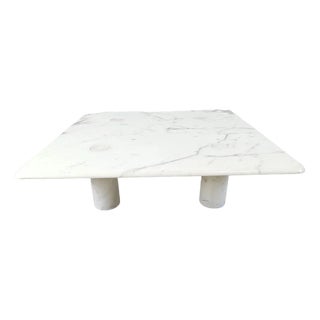 Carrara Marble Coffee Table attributed to Angelo Mangiarotti for Up&up, Italy, 1970s For Sale