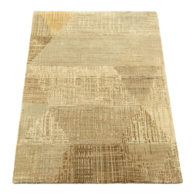 2010s Rug & Kilim’s Abstract Rug With Beige-Brown and Cream Geometric Patterns For Sale - Image 5 of 8