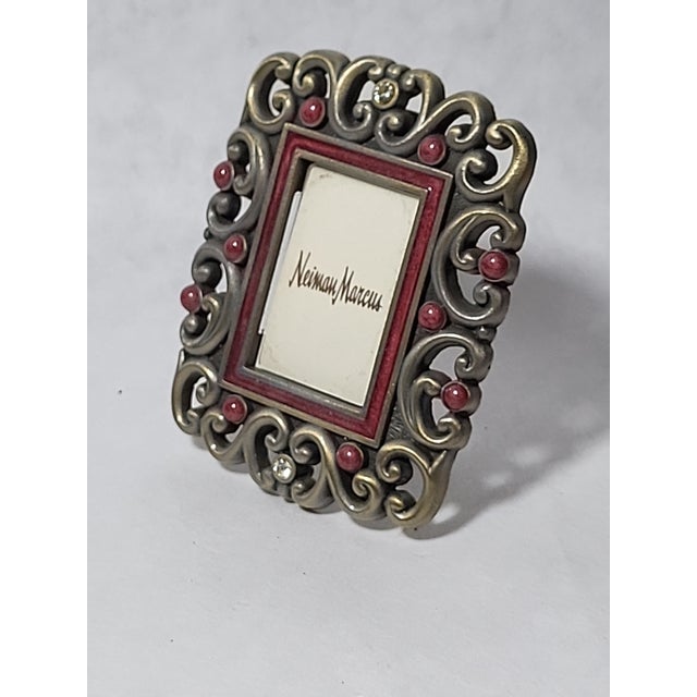 Copper Jay Strongwater Picture Frame Swarovski Crystals For Sale - Image 8 of 10