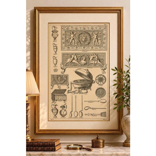 Title: Roman Antiquities & Classical Decorative Arts Engraving, 1721 : This richly detailed early eighteenth-century...