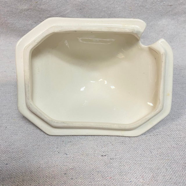 Bows and Bells Transferware Lidded Sauce Tureen and Underplate For Sale - Image 10 of 12