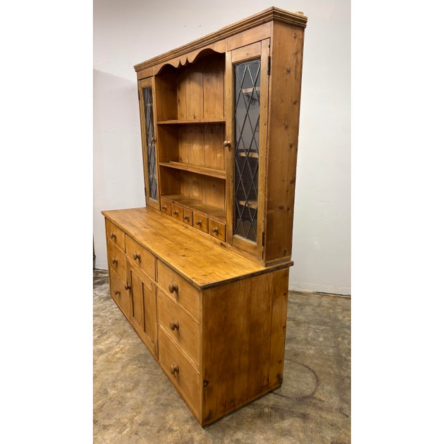 Antique English Pine Dresser Hutch For Sale - Image 4 of 9