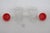 Mid 20th Century Mid Century Modern Pressed Glass Salt and Pepper Shakers Pair of 2 With Red Tops For Sale - Image 4 of 15