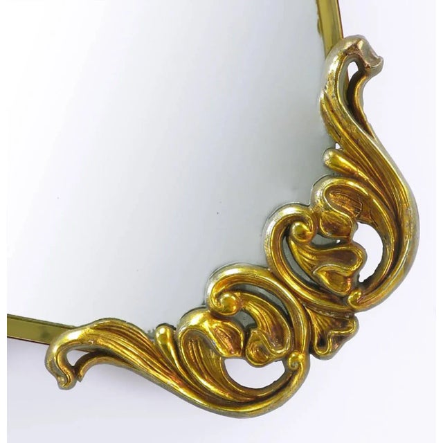 Brass Regency Mirror With Foliate Corner Brackets For Sale - Image 4 of 5