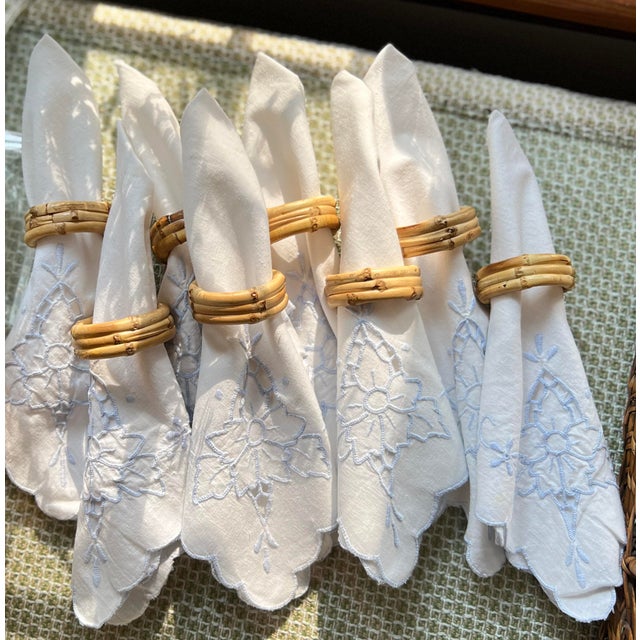 Wood 1980s Burnt Bamboo Napkin Rings- Set of 8 For Sale - Image 7 of 7
