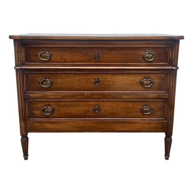 French 19th Century Louis XVI Solid Walnut Chest of Drawers For Sale