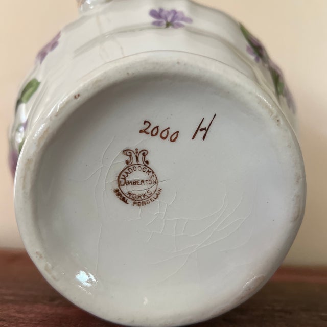 Antique Floral Patterned Lamberton Works Pitcher For Sale - Image 11 of 11