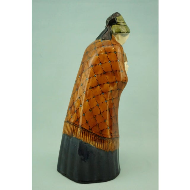 20th Century Ceramic Sculpture of a Woman with a Bible and Rosary by Michael Powolny for Wiener Keramik, Austria For Sale - Image 3 of 18