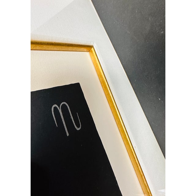 Erté Late 20th Century Erté “Letter N” Alphabet Suite Hand-Signed Serigraph, Framed For Sale - Image 4 of 5