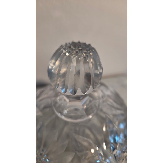 Vintage Imperial Glass Cosmos-Pattern Crystal Covered Butter Dish For Sale In New York - Image 6 of 16