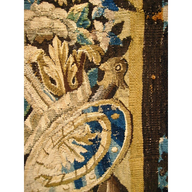 Early 18th Century French Aubusson Verdure Landscape and Royal Crown For Sale - Image 15 of 18